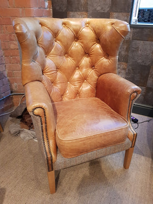 Harris tweed wingback discount chair